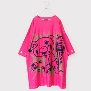 Gloomy Bear Emo Rave Hot Pink Oversized Boyfriend XXL Tee